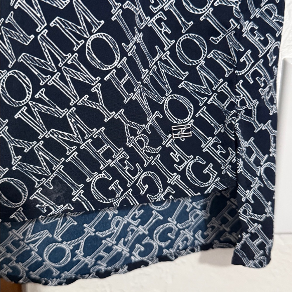 Women's Navy Patterned Pullover Blouse - image 3